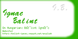 ignac balint business card